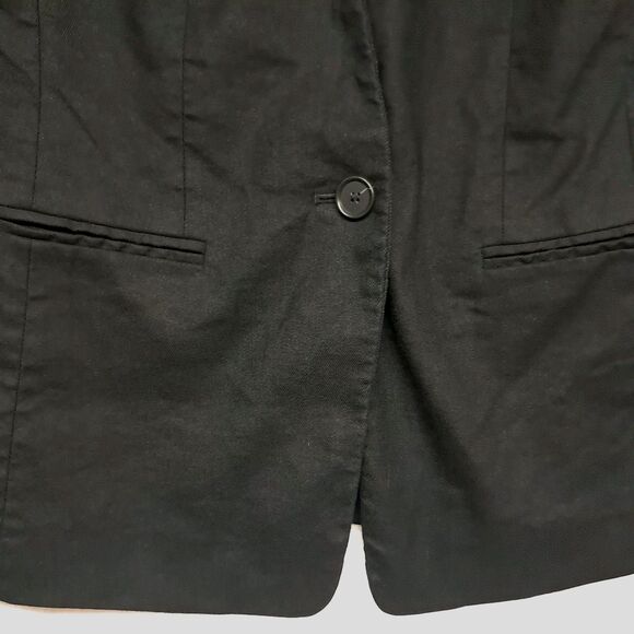 Ann Taylor Blazer Jacket Womens 4 Black Cutaway Linen Blend One Button Work 2024 - Picture 5 of 10